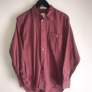 Saks Fifth Avenue Long Sleeve Button Up/Down Orange Blue Red Men’s Size Medium